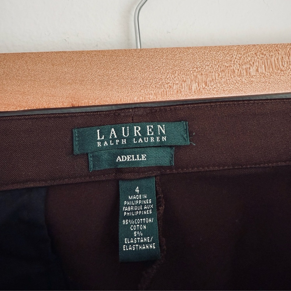 Ralph Lauren Adelle Straight Leg Trouser Pants in Chocolate Brown - Picture 5 of 6